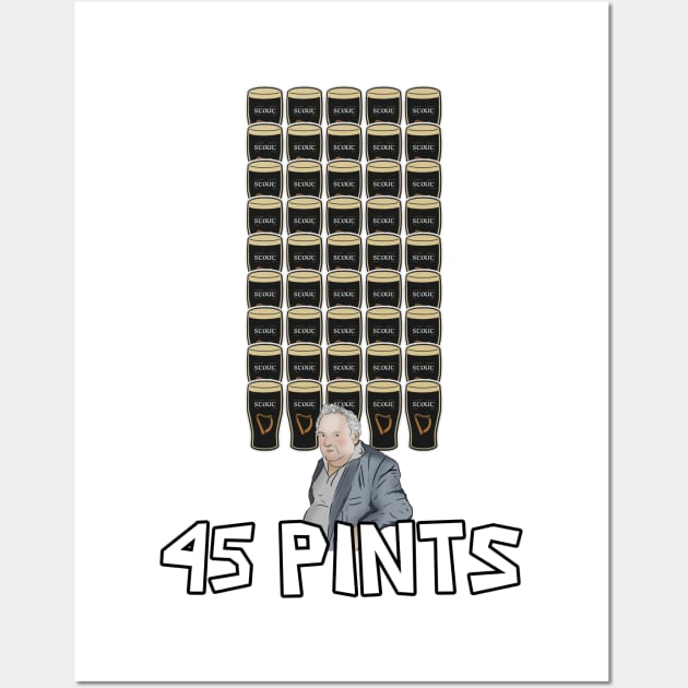 45 Pints Paddy Losty Pintman Wall Art by Barnyardy